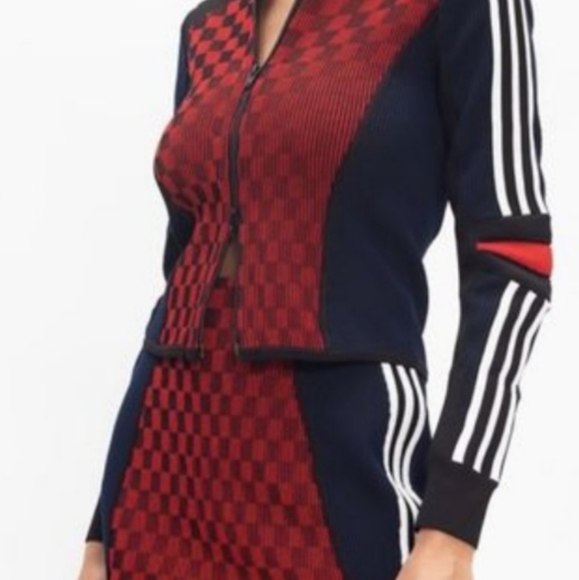 Paolima Russo Addidas Red Black Knit Skirt XL New Tags NWT - Picture 4 of 4